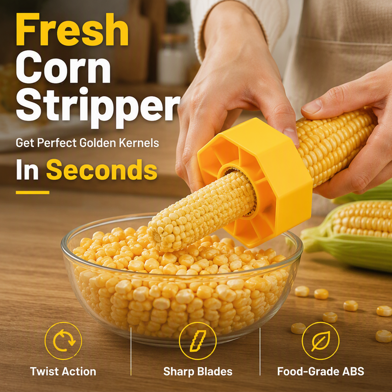 (3Pcs) Corn Stripper – Stainless blade, non-slip grip & mess-free. Strips corn in seconds – grab yours! ✅