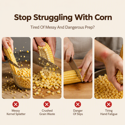(3Pcs) Corn Stripper – Stainless blade, non-slip grip & mess-free. Strips corn in seconds – grab yours! ✅