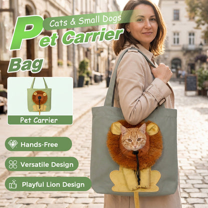 🥳 Hot Seller 🥳💞 Over 10,000 sold! Pet carrier! Features a head opening and lion-mane pattern, made from durable canvas. Travel in style—hurry and grab yours now! ✅