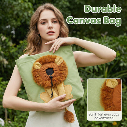 🥳 Hot Seller 🥳💞 Over 10,000 sold! Pet carrier! Features a head opening and lion-mane pattern, made from durable canvas. Travel in style—hurry and grab yours now! ✅
