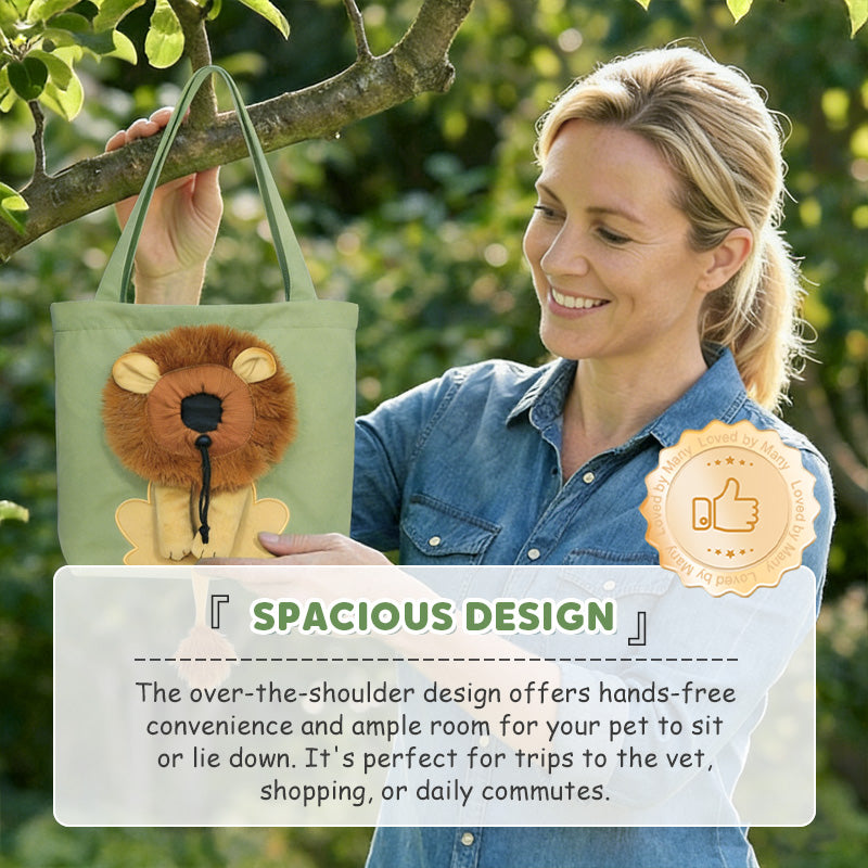 🥳 Hot Seller 🥳💞 Over 10,000 sold! Pet carrier! Features a head opening and lion-mane pattern, made from durable canvas. Travel in style—hurry and grab yours now! ✅