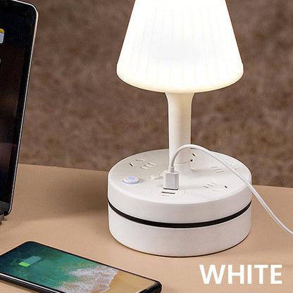 Bedside Lamp with Charging Station – 3-in-1 Nightstand Light, Power & Style