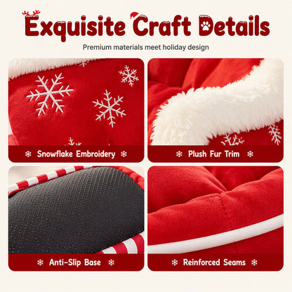 🎄Their Own Christmas Sleigh – Cozy Plush Pet Bed for Dogs & Cats