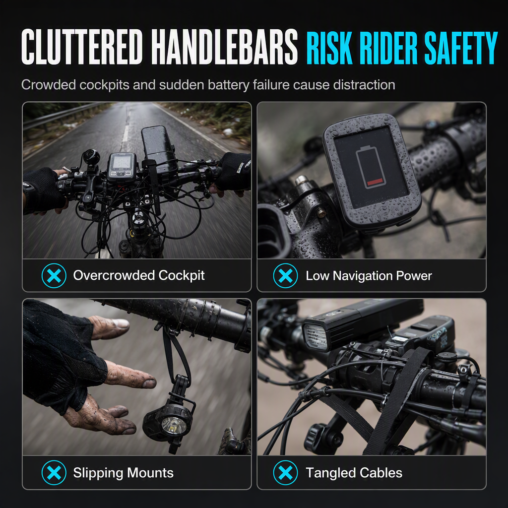 🚴 Bike Handlebar Extender with USB Power Bank: Dual Mounts, Waterproof, Vibration-Resistant