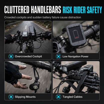 🚴 Bike Handlebar Extender with USB Power Bank: Dual Mounts, Waterproof, Vibration-Resistant
