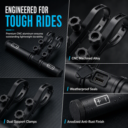 🚴 Bike Handlebar Extender with USB Power Bank: Dual Mounts, Waterproof, Vibration-Resistant