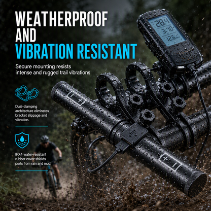 🚴 Bike Handlebar Extender with USB Power Bank: Dual Mounts, Waterproof, Vibration-Resistant
