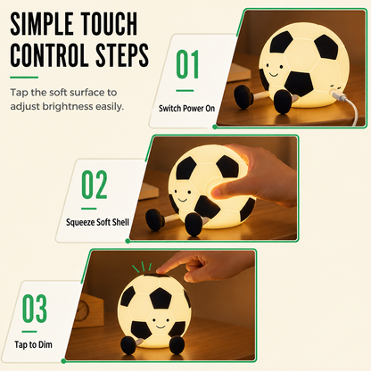 ⚽ Rechargeable Soccer Night Light – Tap-Control Bedside Glow