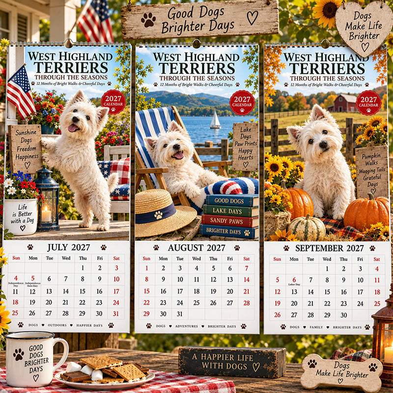 🥳💞48K+ SOLD🐾📆West Highland Terrier Wall Calendar🎁