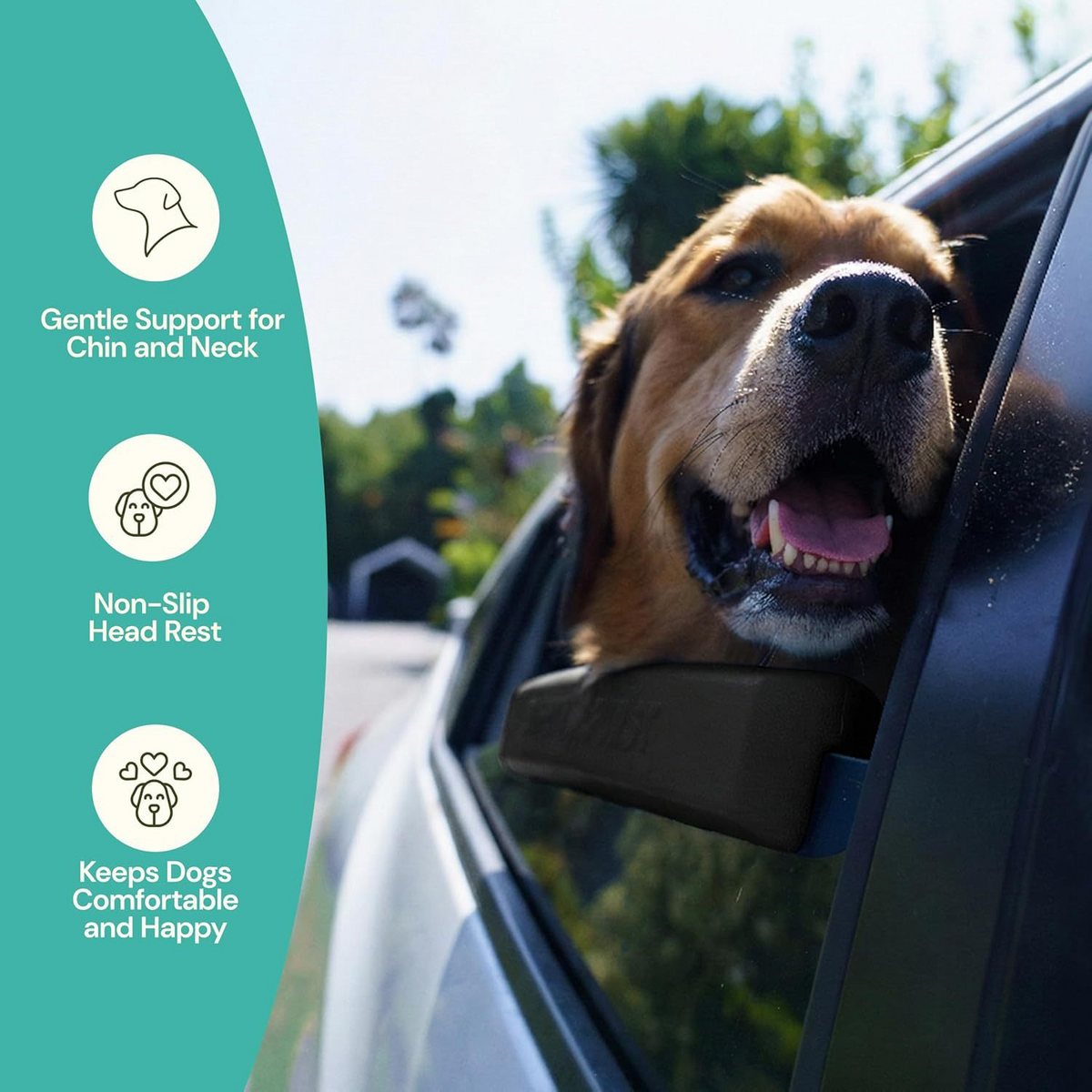 Dog Car Window Chin Rest Cushion – Comfy Head Support for Every Ride